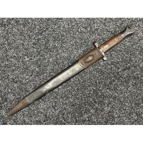 5074 - Commercial Pattern British Lee Metford Bayonet with doubled edged blade 305mm in length, devoid of a... 