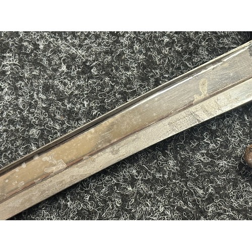 5076 - French Chassepot M1866 Pattern Bayonet with single edged fullered balde 570mm in length, spine of bl... 