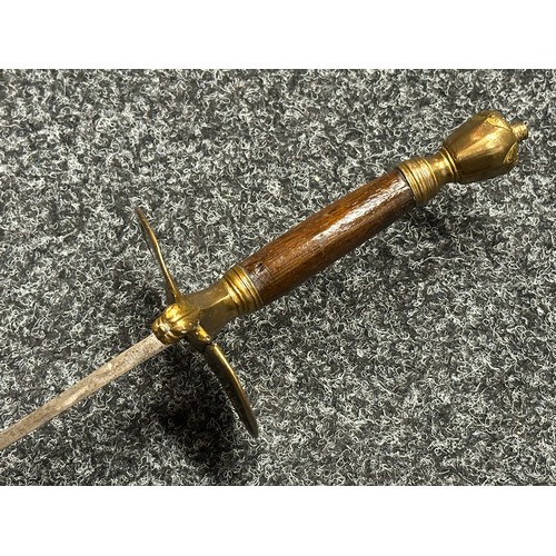 5078 - British 1796 Pattern Officers Sword with single edged fullered blade, unmarked, 800mm in length. Fol... 