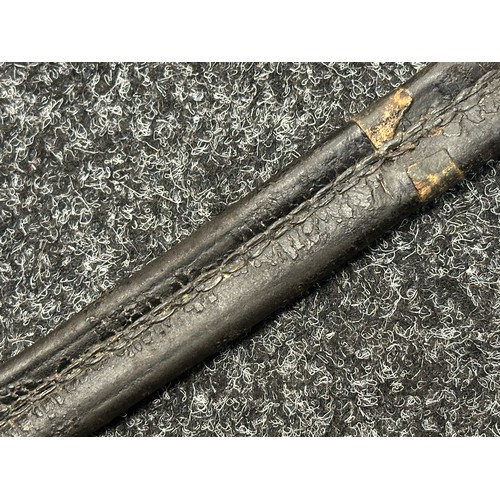 5098 - Georgian Officers Sword with curved fullered blade with engraved blued and gilded decoration 820mm i... 