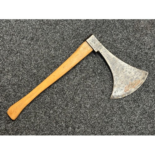 5101 - Large Continental Hand Axe with blade cutting edge 220mm in length. 345mm in width. Handle 508mm in ... 