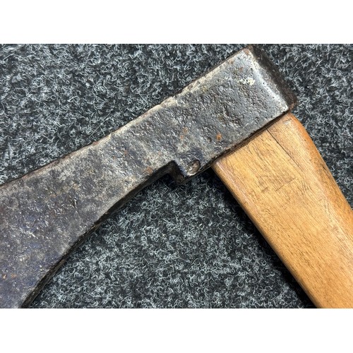 5101 - Large Continental Hand Axe with blade cutting edge 220mm in length. 345mm in width. Handle 508mm in ... 