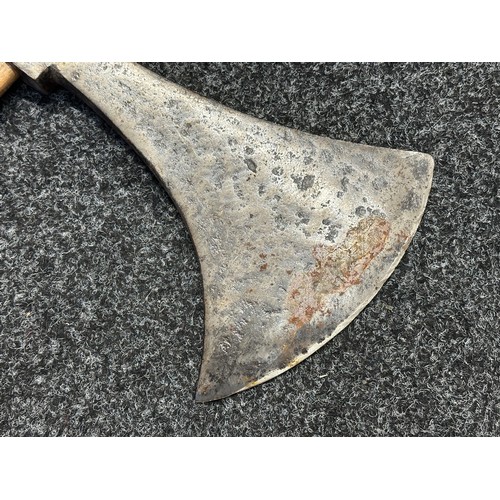 5101 - Large Continental Hand Axe with blade cutting edge 220mm in length. 345mm in width. Handle 508mm in ... 