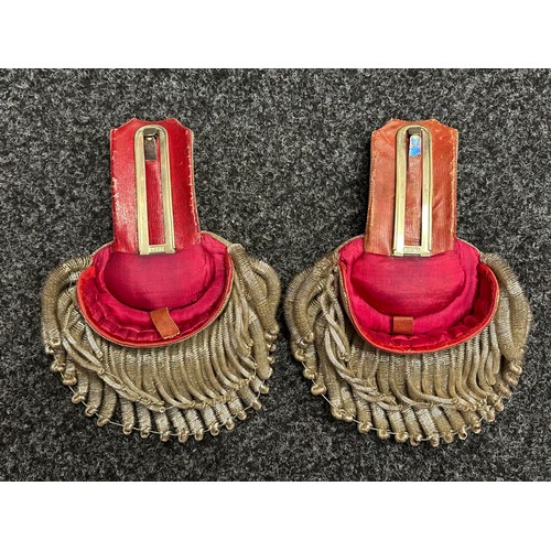 5106 - Pair of Victorian British Lord Lieutenant Officers Full Dress Shoulder Boards. Each marked for Left ... 