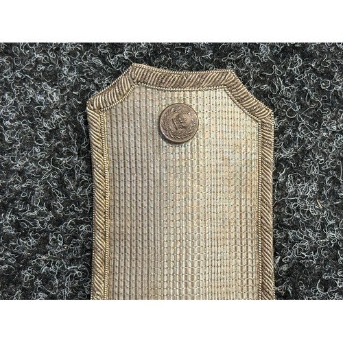 5106 - Pair of Victorian British Lord Lieutenant Officers Full Dress Shoulder Boards. Each marked for Left ... 