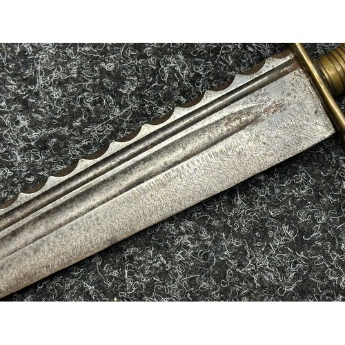 5110 - Dagger with 261mm long fullered and fluted blade. No markings. Brass crossguard. Turned Bone grip. O... 