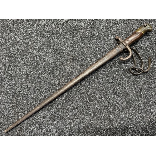 5116 - French Gras Bayonet with 520mm long blade maker marked and dated 