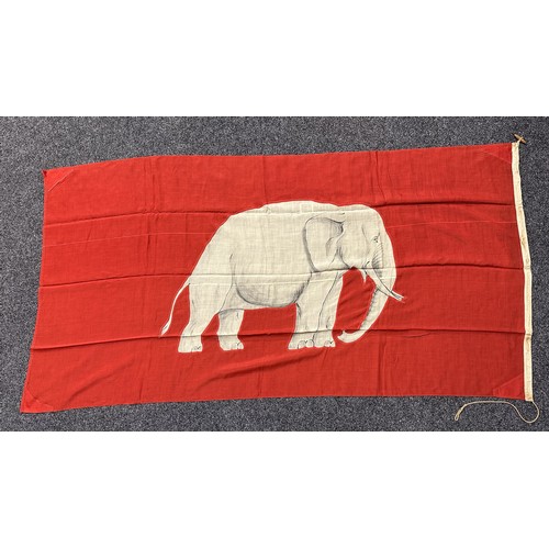 5119 - Flag of Siam, (1855 – 1916), multipart construction with hand painted Elephant. Double sided. Size 2... 