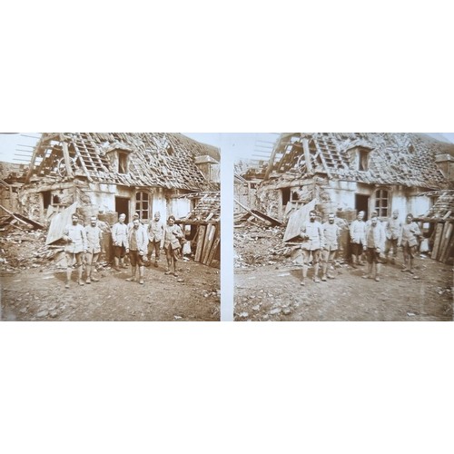 5126 - WW1 French Glass Stereoview Slides. Approx 133 Military positives of which 12 have notable damage. P... 