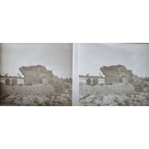 5126 - WW1 French Glass Stereoview Slides. Approx 133 Military positives of which 12 have notable damage. P... 