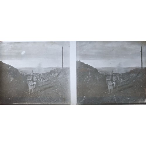 5126 - WW1 French Glass Stereoview Slides. Approx 133 Military positives of which 12 have notable damage. P... 