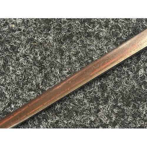 5132 - WW1 British Light Infantry Officers Sword with single edged fullered blade 830mm in length with etch... 