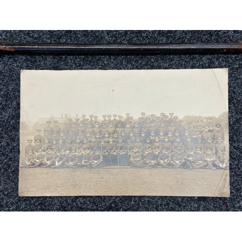 5152 - WW1 British Officers Sam Brown Belt and Officers Swagger Stick and a group photo Surrey Regt Cadets.