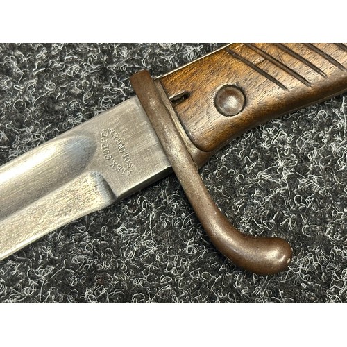 5159 - WW1 Imperial German Army Mauser Butcher Bayonet with single edged fullered blade 365mm in length, ma... 