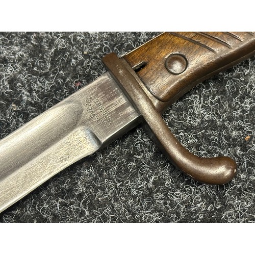 5159 - WW1 Imperial German Army Mauser Butcher Bayonet with single edged fullered blade 365mm in length, ma... 