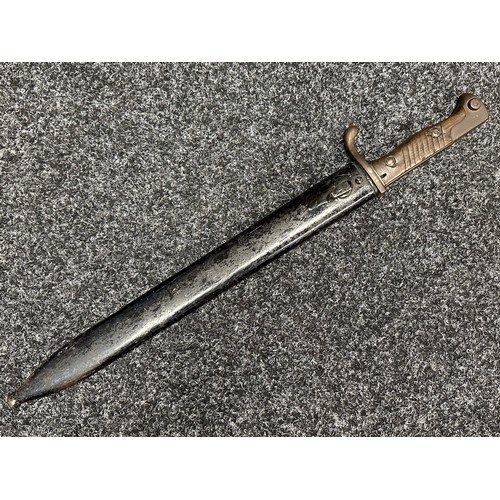 5159 - WW1 Imperial German Army Mauser Butcher Bayonet with single edged fullered blade 365mm in length, ma... 