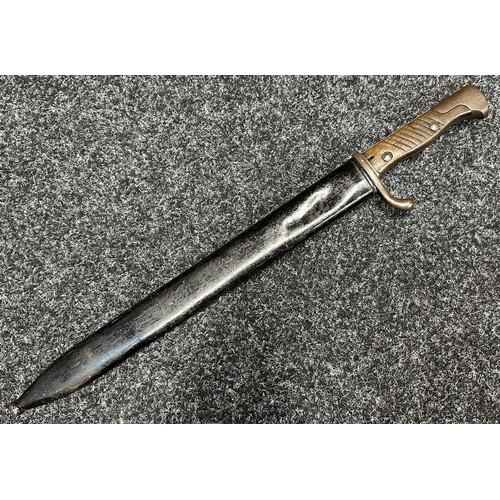 5159 - WW1 Imperial German Army Mauser Butcher Bayonet with single edged fullered blade 365mm in length, ma... 