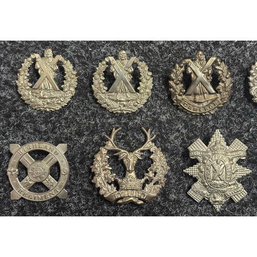 5174 - Collection of 19 Scottish Regimental Cap Badges to include Highland Light Infantry, Kings Own Scotti... 