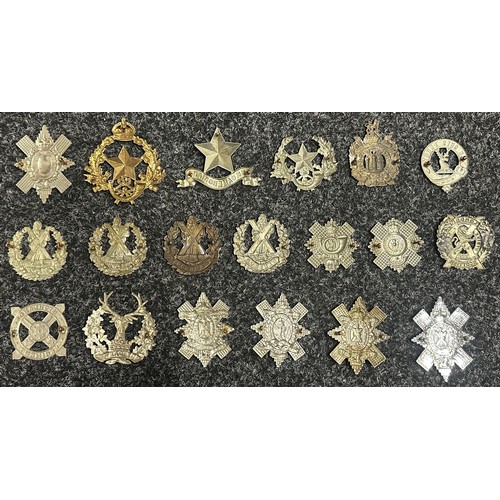 5174 - Collection of 19 Scottish Regimental Cap Badges to include Highland Light Infantry, Kings Own Scotti... 