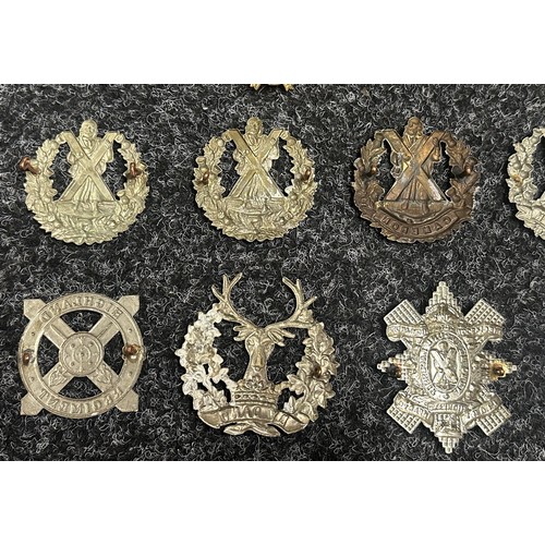 5174 - Collection of 19 Scottish Regimental Cap Badges to include Highland Light Infantry, Kings Own Scotti... 