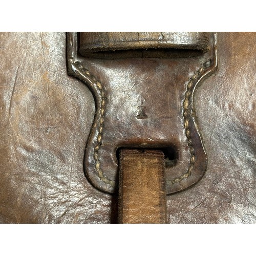 5184 - British Army Leather Spare Horse Shoe Pouches, one pair maker marked and dated 1936.