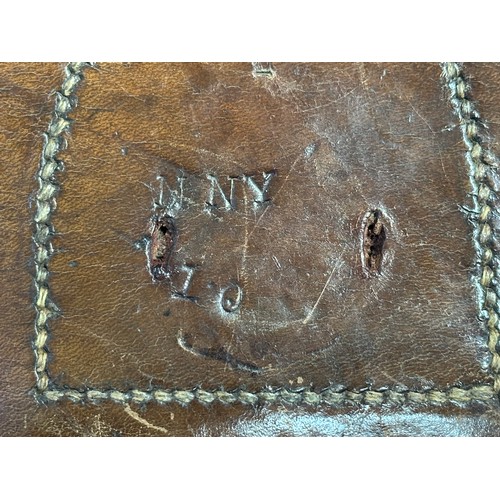 5184 - British Army Leather Spare Horse Shoe Pouches, one pair maker marked and dated 1936.