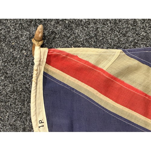 5185 - WW2 British Union Flag. Multipart construction. Some repairs. Size 158cm x 81cm