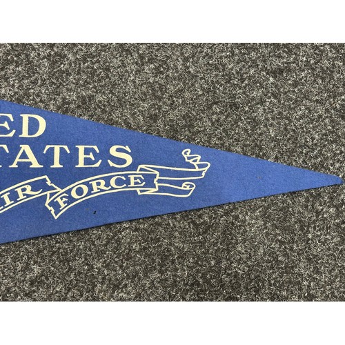 5192 - WW2 USAAF Pennant for United States Army Air Forces in Australia. Printed blue felt. Size 265mm x 64... 