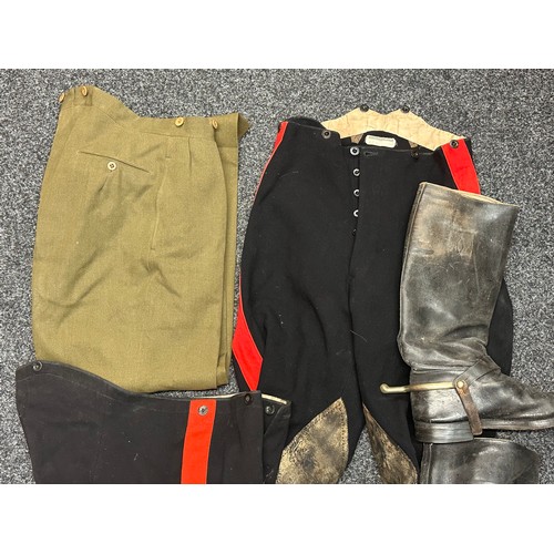 5207 - WW2 British Officers Service Dress Trousers, Dress Uniform Trousers and Breeches, Riding Boots appro... 