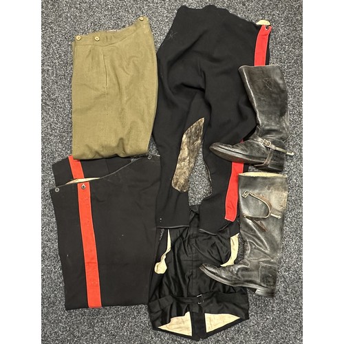 5207 - WW2 British Officers Service Dress Trousers, Dress Uniform Trousers and Breeches, Riding Boots appro... 