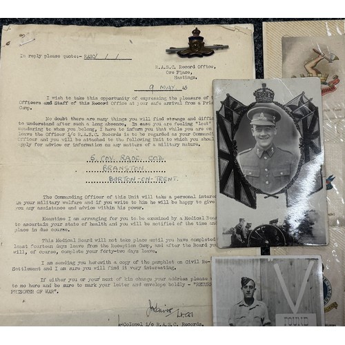 5213 - WW2 British RASC PoW Group to include: AB64 Pay Book to T/189689 Dvr. AW James, photos, paperwork, 1... 