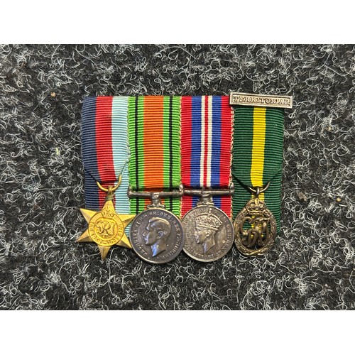 5219 - WW2 British RAF Benevolent fund hand bell along with a dress miniature medal group comprising of 193... 