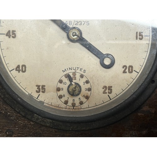 5223 - WW2 British RAF Dark Room Clock by Smith. Broad Arrow marked along with 14B/2375. Runs and ticks. Si... 