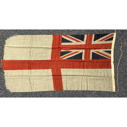 5228 - WW2 British Royal Navy White Ensign. Printed construction. Size 170cm x 92cm.