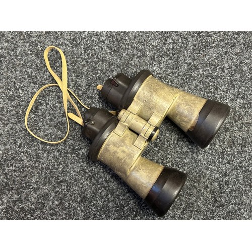 5239 - WW2 Third Reich 7x50 U Boat Binoculars. Complete with original paint finish and rubber armoured prot... 