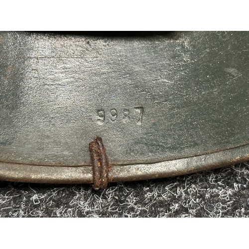 5243 - WW2 Third Reich Waffen SS M40 Single Decal Steel Helmet with Chicken Wire Basket Cover in restored c... 