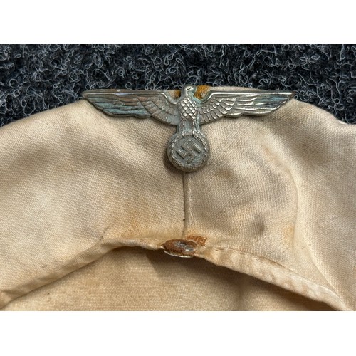 5246 - WW2 Third Reich KM White Summer Cap Cover. Metal eagle. Press stud fastening. OKM marked and dated 1... 