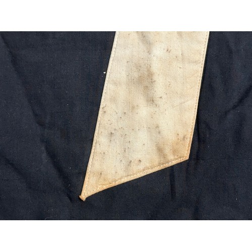 5247 - WW2 Third Reich DJ Trumpet Banner. Multipart construction, white rune on black backing. Size 47cm x ... 