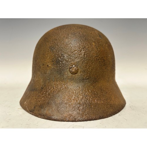 5249 - WW2 Third Reich Heer M40 Steel Helmet in relic condition. Retains most of the liner band. Rust pitte... 