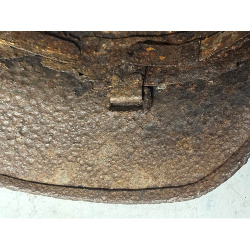 5249 - WW2 Third Reich Heer M40 Steel Helmet in relic condition. Retains most of the liner band. Rust pitte... 