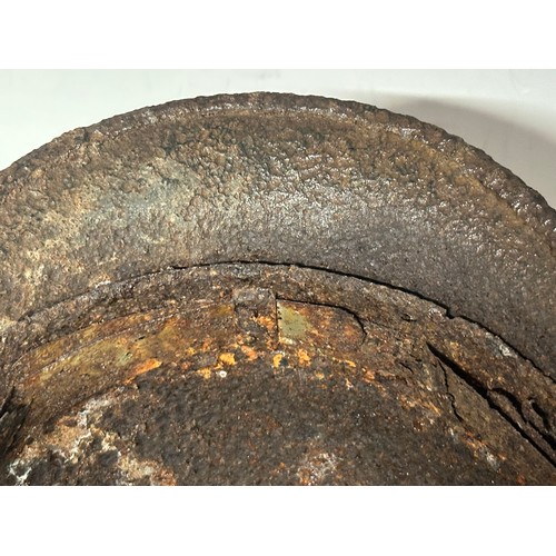 5249 - WW2 Third Reich Heer M40 Steel Helmet in relic condition. Retains most of the liner band. Rust pitte... 