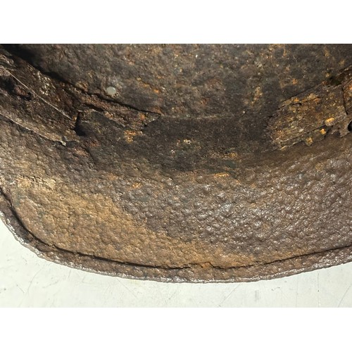 5249 - WW2 Third Reich Heer M40 Steel Helmet in relic condition. Retains most of the liner band. Rust pitte... 