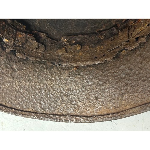 5249 - WW2 Third Reich Heer M40 Steel Helmet in relic condition. Retains most of the liner band. Rust pitte... 