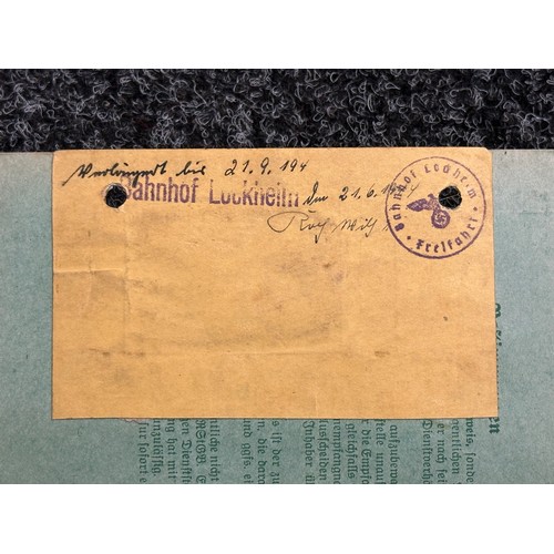 5251 - WW2 Third Reich Polizei Dienstpass to Johannes Rose. Dated 1941 with entries to 1944. Complete with ... 