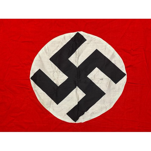 5259 - WW2 Third Reich NSDAP National Flag Banner. Doubled sided. Printed Swastika roundal sewn to body of ... 