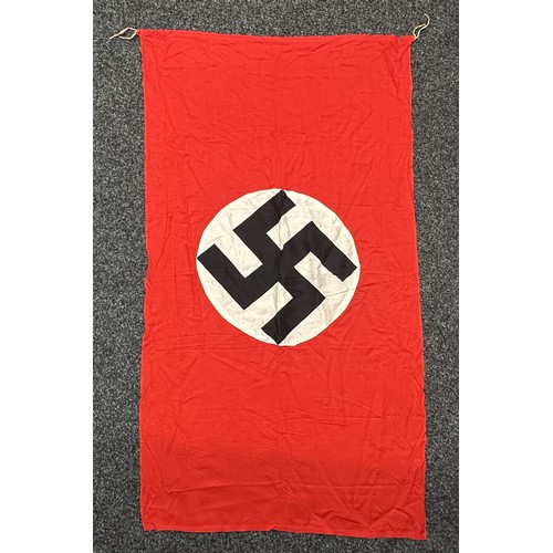 5259 - WW2 Third Reich NSDAP National Flag Banner. Doubled sided. Printed Swastika roundal sewn to body of ... 