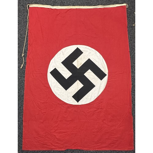 5260 - WW2 Third Reich NSDAP National Flag. Two part construction with separate printed Swastika roundal se... 