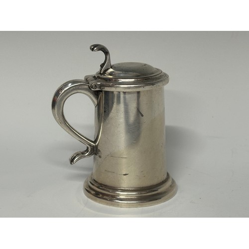 5273 - Royal Navy HMS Grey Goose tankard table lighter by Dunhill. Engraved 