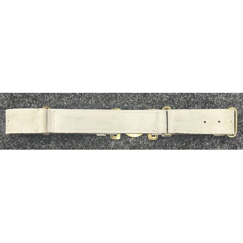 Post War British Army Full Dress White Leather Belt with brass Irish ...