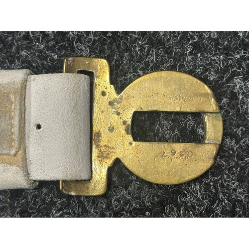 Post War British Army Full Dress White Leather Belt with brass Irish ...